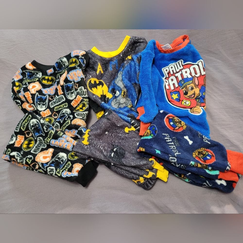 Batman and Paw Patrol Toddler Fleece Pajama Sets
